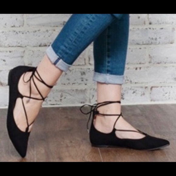 BCBG Lace Up Pointy Toe Flats - Picture 8 of 8